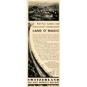  1932 Ad Swiss Federal Railroad Train Switzerland Travel 