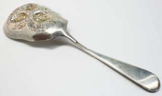   Rose Sterling Silver 3 Strawberry Repousse Fruit Serving Spoon  