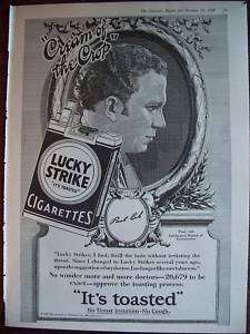 1928 Lucky Strike Cigarettes Paul Ash Ad  