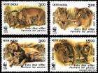 WWF 262 India 1999 Asiatic Lion set (4) MNH  