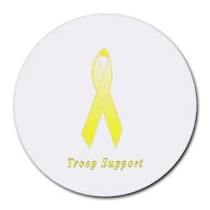  Troop Support Awareness Ribbon Round Mouse Pad: Office 