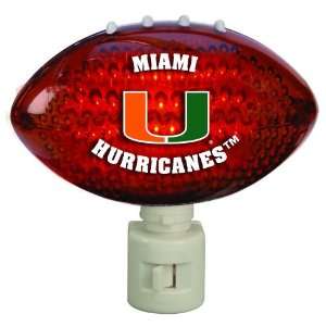   NCAA Miami Hurricanes Football Shaped Night Lights: Home Improvement