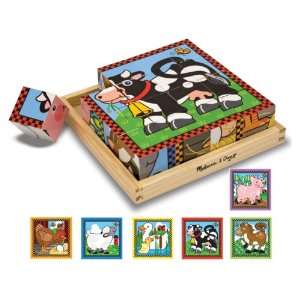  Melissa & Doug Farm Cube Puzzle: Toys & Games
