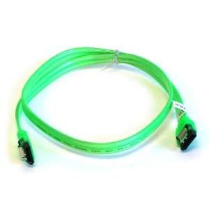 SATA2 Cables w/Locking Latch / UV GREEN   24 Inches 