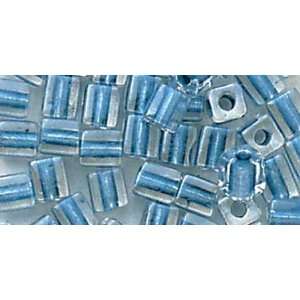    4mm Toho Cube Glass Beads   13gr/Blue Lined Clear: Home & Kitchen