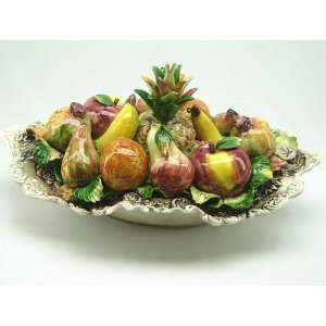  19 Capodimonte Oval Fruit Basket in Scalloped Bowl 