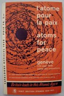 Atoms For Peace Latome Pour La Paix 1958 SC Book  
