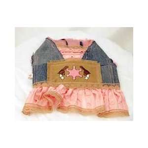 Giddy Up Whimsical Denim Dress for Dogs (Large)