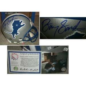  Barry Sanders Signed Lions Pro Helmet: Sports & Outdoors