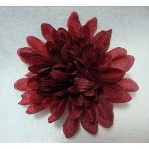  Burgundy Mum Hair Flower Clip Beauty