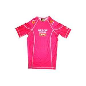  Official Gracie Barra WOMENS Pink Short Sleeve Rashguard 
