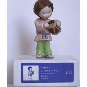  NATIVITY Drummer Boy   Painted Bisque Figurine   1987 