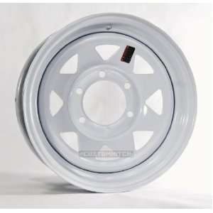 eCustomRim Trailer Rim Wheel 15 15X6 6 Lug Hole Bolt Wheel White 