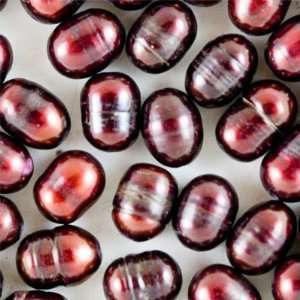  6mm Dark Merlot Red Rice Shaped Pearls: Arts, Crafts 