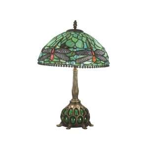  Dale Tiffany TT60919 Dragonfly Table Lamp, Antique Bronze 