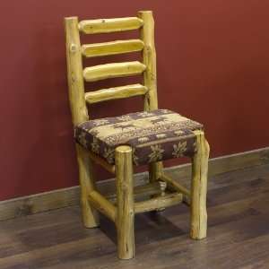  Cedar Lake Cabin Upholstered Log Dining Chair: Home 