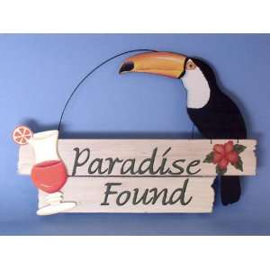  Wooden Toucan Paradise Found Sign 15