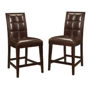   Back Leather Counter Stools (2/CTN) (Coffee Bean): Home & Kitchen