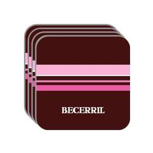 Personal Name Gift   BECERRIL Set of 4 Mini Mousepad Coasters (pink 