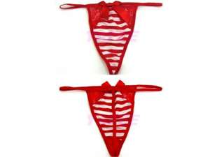 Japan Women striped underwear bowkont open bra w/lace & t back g 