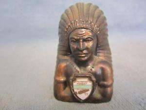 B6 Vintage Petrified Forest Souvenir Metal Indian Chief  