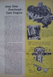 1962 WILLYS JEEP TORNADO 230 OHC ENGINE ARTICLE w SPECS  