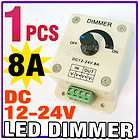 DC 12V 24V 8A Light Dimmer Bright Adjustable Controller Single Color 