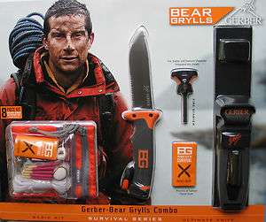   Grylls Ultimate Survival Knife Fixed Blade+Basic 8 Pic. Survival Kit