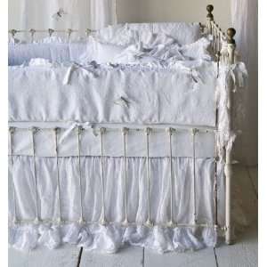  Bella Notte Linens Whisper Linen Crib Dust Ruffle Baby
