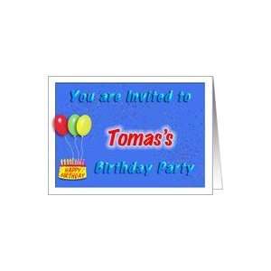  Tomass Birthday, Invitation to the Party Card Toys 