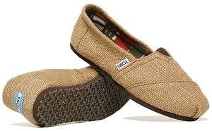 Mens TOMS Shoes   NATURAL BURLAP WOVEN CLASSICS   SZ 8 12 light brown 