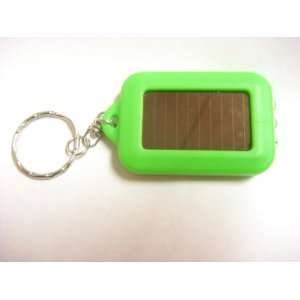  Solar Powered 3 LED Flashlight Keychain (Green Color 