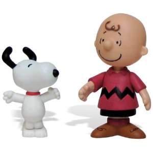   Brown Mini Figures Snoopy & Charlie w/ Temp Tatoos Toys & Games