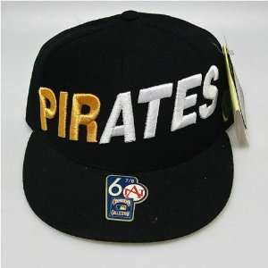 Pittsburgh Pirates Black 3D Embroidered Fitted Flatbill Cap **SIZE 7 1 