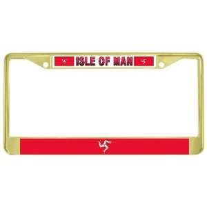   of Mann Mannin Manx Flag Gold Tone Metal License Plate Frame Holder