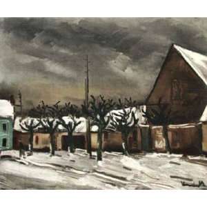 Les Tilleuls Sous la Neige, 1952 by Maurice de Vlaminck, 13x10  