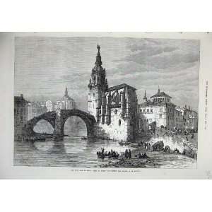   1874 Civil War Spain Bilbao Church Bridge St Antonio: Home & Kitchen