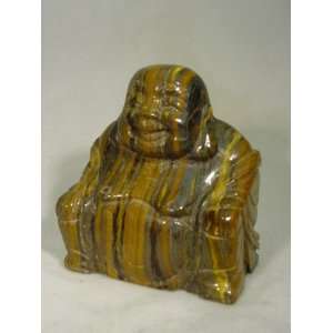 Tiger Iron Budha Buddha Stone Carving Lapidary Statue