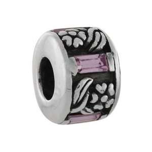  Authentic Biagi Daisy Flower Ring w/ 4 Purple CZs Bead 