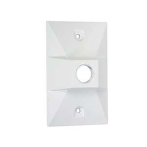   One Hole Rectangular Metal Lampholder Cover, White