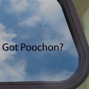   Poochon? Black Decal Bichon Frise Poodle Car Sticker