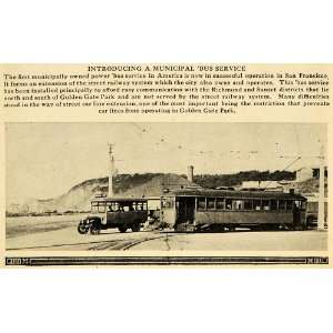  1918 Print Municipal Bus Travel Service San Francisco 