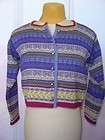 Classic Oleana Blue Periwinkle Purple Cardigan Sweater RTL$400 