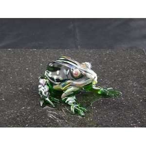    Paul Labrie   Large Frog Art Glass Sculpture