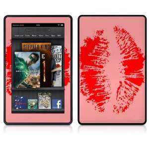    Kindle Fire Skin   Big Kiss Red Lips on Pink: Everything Else