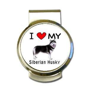  I Love My Siberian Husky Money Clip: Office Products