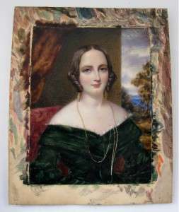   Painted Portrait Miniature of Lady ~ Cornelius Beavis Durham  