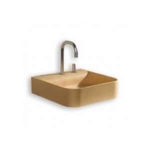  Whitehaus AELM38N Square Birch Wood Washbasin W/ Chrome 