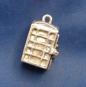 Vintage English Sterling Silver Telephone Booth Call Box Charm it 
