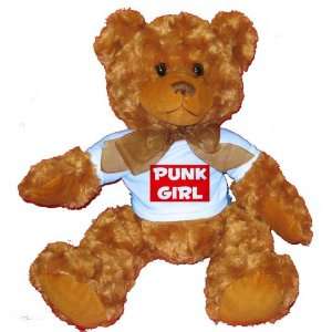  PUNK GIRL Plush Teddy Bear with BLUE T Shirt Toys & Games